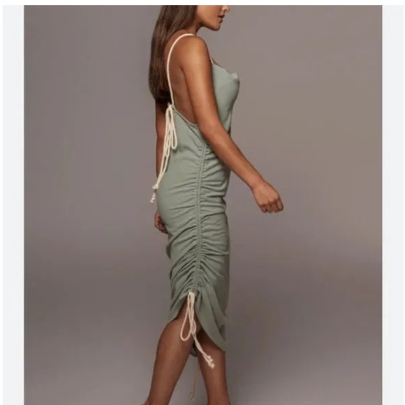Jade. Green. JLUXLABEL Dress. Rope Detail. Adjustable Length. - Picture 4 of 8